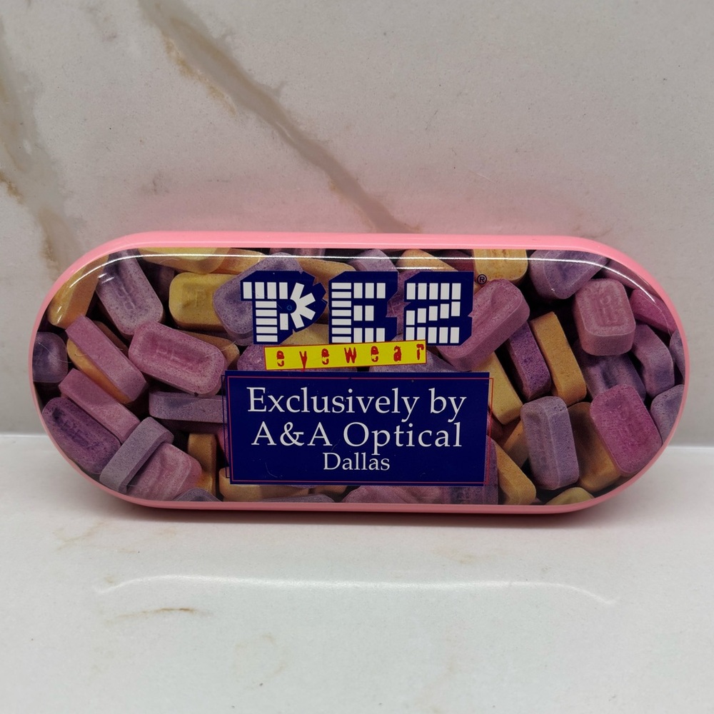 Vintage Pink and Purple PEZ Collectable Hinged Eyewear Case Limited Edition